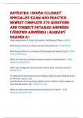 NAVEDTRA 15008A CULINARY  SPECIALIST EXAM AND PRACTICE  NEWEST COMPLETE 370 QUESTIONS  AND CORRECT DETAILED ANSWERS  (VERIFIED ANSWERS) |ALREADY  GRADED A+ 