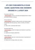 ATI CMS FUNDAMENTALS EXAM GUIDE | QUESTIONS AND ANSWERS GRADED A+ | LATEST 2024