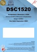 DSC1520 Assignment 4 (COMPLETE ANSWERS) Semester 2 2024 