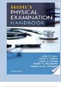 Test Bank for Seidel's Guide to Physical Examination, 9th Edition by Ball