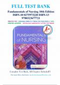  Fundamentals of Nursing 10th Edition by Patricia A. Potter, Anne Griffin Perry, Patricia A. Stockert, Amy Hall-Test Bank