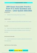 LEED Green Associate: Practice  Exam #1 & Terms Questions and  Answer | Latest Update 2024/2025