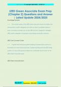 LEED Green Associate Exam Prep  (Chapter 2) Questions and Answer  | Latest Update 2024/2025