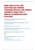 NBME CBSE ACTUAL TEST  QUESTIONS AND ANSWERS  (Testbank with all the correct  answers) (USMLE step 1)  Medical examination 2000+  Questions 