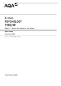 A-level PSYCHOLOGY 7182/3R Paper 3 Issues and options in psychology Mark scheme November 2020 Version: 1.0 Final Mark Scheme