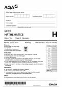 AQA GCSE MATHEMATICS Higher Tier Paper 2 Calculator 8300-2H-QP-Mathematics-G-3Jun24