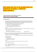 Test Bank for LPN to RN Transitions 5th Edition by Lora  Claywell |All Chapters, LATEST UPDATE 2024|  COMPLETE SOLUTION.