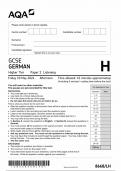 AQA GCSE GERMAN HIGHER TIER PAPER 1 2024 (8668/LH: Listening)