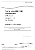 Community Health CMHALLK Semesters 1 & 2>>Tutorial Letter 301/4/2021