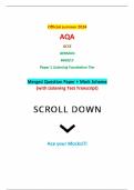 Official summer 2024 AQA GCSE GERMAN 8668/LF Paper 1 Listening Foundation Tier Merged Question Paper + Mark Scheme (with Listening Test Transcript)