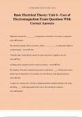 Basic Electrical Theory: Unit 6 - Uses of Electromagnetism Exam Questions With Correct Answers