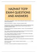 HAZMAT TCFP EXAM QUESTIONS AND ANSWERS