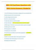 BBH 119 Final Exam Questions with 100% Correct Answers | Graded A+