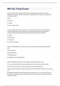 NR 511 Final Exam Questions And Answers Graded A+