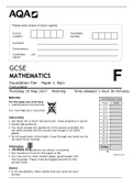 AQA GCSE MATHEMATICS Foundation Tier Paper 1 Non-Calculator| LATEST UPDATE / Questions Only.
