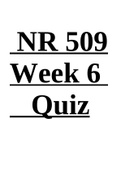 NR 509 Week 6  Quiz