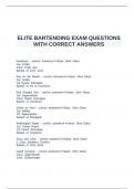 ELITE BARTENDING EXAM QUESTIONS WITH CORRECT ANSWERS