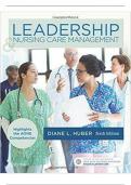 Test Bank Leadership and Nursing Care Management, 6th Edition by Diane Huber, M. Lindell Joseph |Test Bank| Chapter 1-27 |Complete