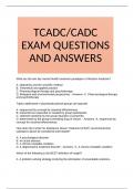 TCADC/CADC EXAM QUESTIONS AND ANSWERS