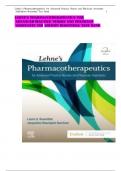  TEST BANK FOR Lehne’s Pharmacotherapeutics For Advanced Practice Nurses And Physician Assistants,