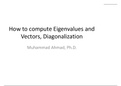 Applications of Eigenvalues and Vectors - Linear Algrebra (MATH-2103)
