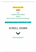 Official summer 2024 AQA GCSE COMBINED SCIENCE: SYNERGY 8465/1H Higher Tier Paper 1 Life and Environmental Sciences Merged Question Paper + Mark Scheme + Inserts