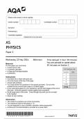 2024 AQA AS-LEVEL PHYSICS PAPER 2 INCLUDING MARK SCHEME