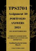 TPS3704 ASSIGNMENT 50 PORTFOLIO ANSWERS DUE 19 SEPTEMBER 2024