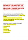 EXAM 3: NR548/ NR 548 2024/2025/2026  PSYCHIATRIC ASSESSMENT FOR THE  PSYCHIATRIC-MENTAL HEALTH NURSE  PRACTITIONER REVIEW WITH VERIFIED  SOLUTIONS ALREADY GRADED A+