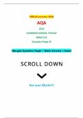 Official summer 2024 AQA GCSE COMBINED SCIENCE: TRILOGY 8464/C/2F Chemistry Paper 2F Merged Question Paper + Mark Scheme + Insert