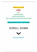 Official summer 2024 AQA GCSE COMPUTER SCIENCE 8525/1A, 8525/1B, 8525/1C Paper 1 Computational thinking and programming skills Merged Question Paper + Mark Scheme