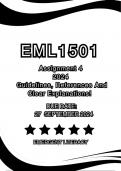 EML1501 ASSIGNMENT 4 2024 ANSWERS DUE DATE 27 SEPTEMBER 2024