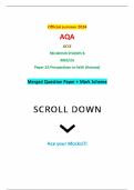 Official summer 2024 AQA GCSE RELIGIOUS STUDIES B 8063/2A Paper 2A Perspectives on faith (themes) Merged Question Paper + Mark Scheme