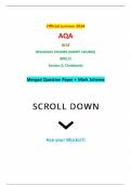 Official summer 2024 AQA GCSE RELIGIOUS STUDIES (SHORT COURSE) 8061/2 Section 2: Christianity Merged Question Paper + Mark Scheme