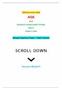 Official summer 2024 AQA GCSE RELIGIOUS STUDIES (SHORT COURSE) 8061/3 Section 3: Islam Merged Question Paper + Mark Scheme