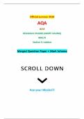 Official summer 2024 AQA GCSE RELIGIOUS STUDIES (SHORT COURSE) 8061/4 Section 4: Judaism Merged Question Paper + Mark Scheme