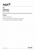 AQA AS GERMAN PAPER 2 INSERT  2024 (7661/2R: Writing)