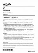 AQA AS GERMAN PAPER 3 CANDIDATE'S MATERIAL 2024 (7661/3T/3V: Speaking)