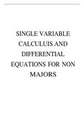 SINGLE VARIABLE CALCULUS AND DIFFERENTIAL EQUATION FOR NON MAJORS