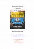 Solutions for Automotive Technology, A Systems Approach, 4th Canadian Edition Erjavec (All Sections Chapters included