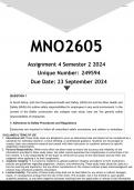 MNO2605 Assignment 4 (ANSWERS) Semester 2 2024 - DISTINCTION GUARANTEED