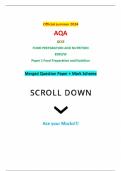 Official summer 2024 AQA GCSE FOOD PREPARATION AND NUTRITION 8585/W Paper 1 Food Preparation and Nutrition Merged Question Paper + Mark Scheme