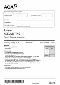 AQA A-level ACCOUNTING Paper 1 Financial Accounting Thursday 23 May 2024