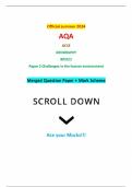 Official summer 2024 AQA GCSE GEOGRAPHY 8035/2 Paper 2 Challenges in the human environment Merged Question Paper + Mark Scheme