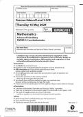 2024 EDEXCEL AS-LEVEL MATHEMATICS PAPER 1 & PAPER 2 STATISTICS AND MECHANICS INCLUDING ALL MARK SCHEMES