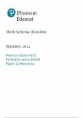 2024 EDEXCEL AS-LEVEL MATHEMATICS PAPER 2 MECHANICS MARK SCHEME