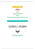 Official summer 2024 AQA GCSE ENGLISH LITERATURE 8702/1 Paper 1 Shakespeare and the 19th-century novel Merged Question Paper + Mark Scheme