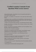 Certified Lactation Counselor Exam Questions With Correct Answers