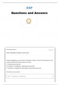 ESP COMPREHENSIVE EXAM QUESTIONS AND ANSWERS