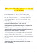   CPO Practice Test Questions And Answers 100% Verified.